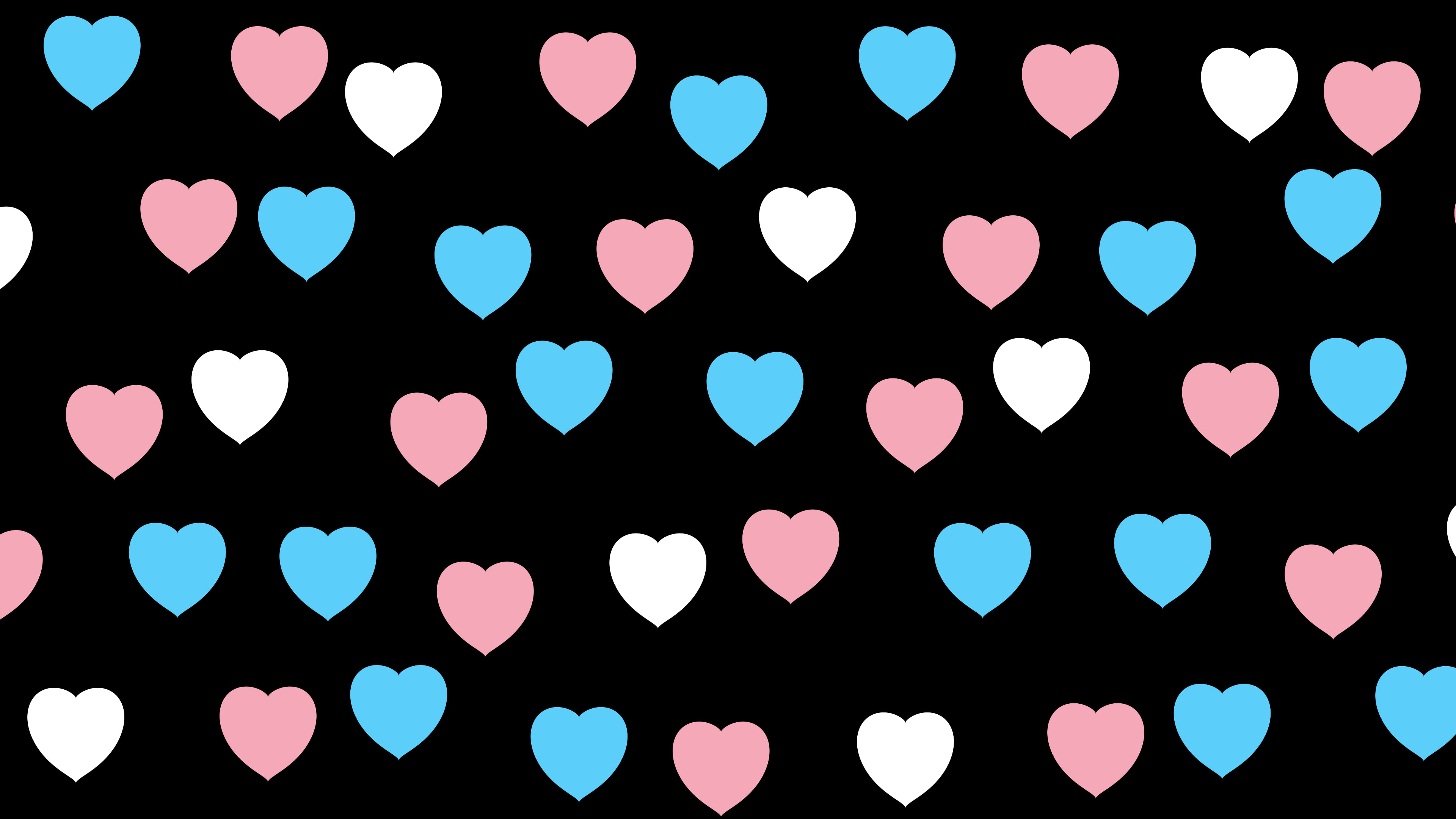 Trans Pride Heart Pattern desktop wallpaper in 4K