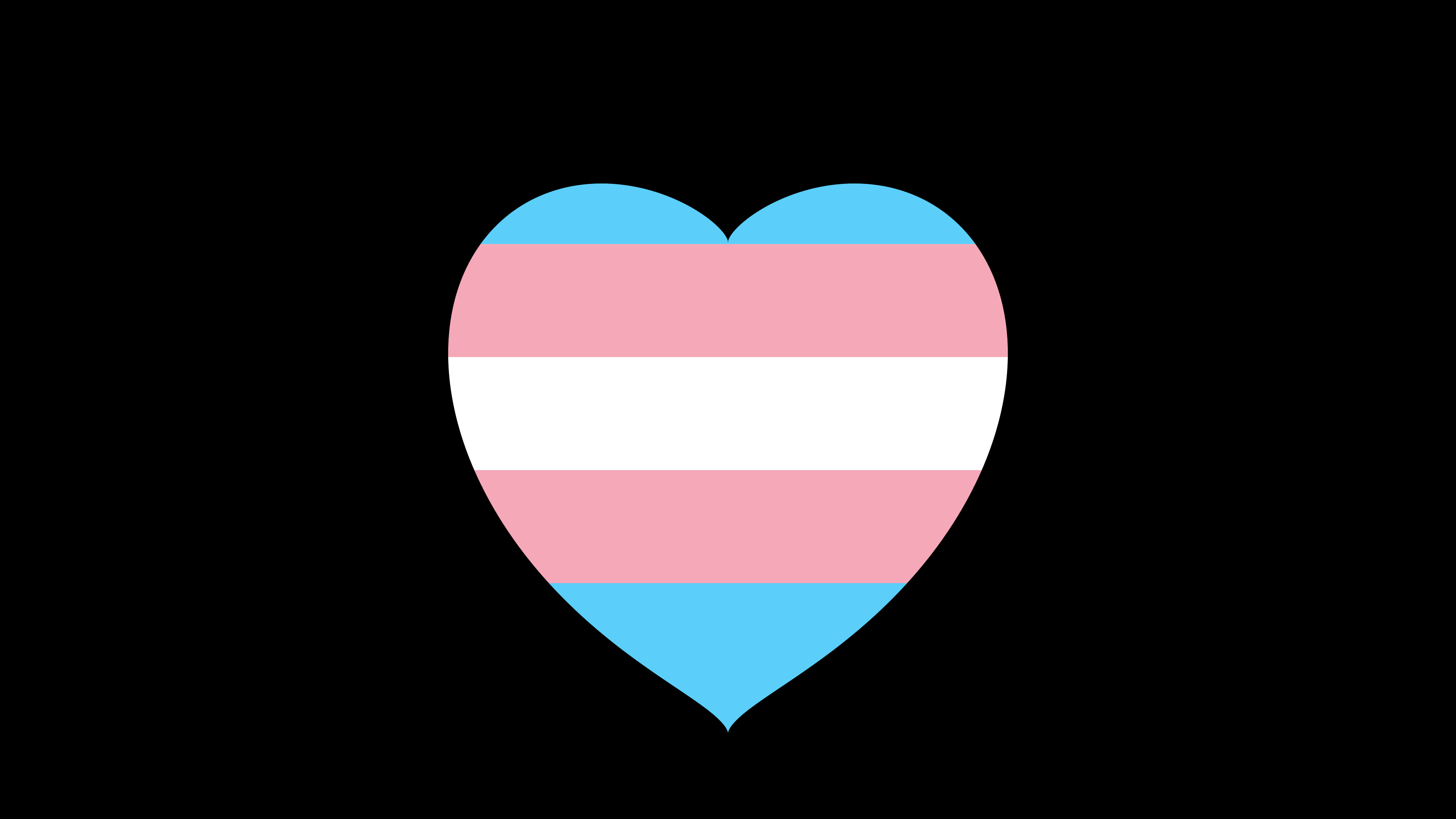 Trans Pride Heart desktop wallpaper in 4K