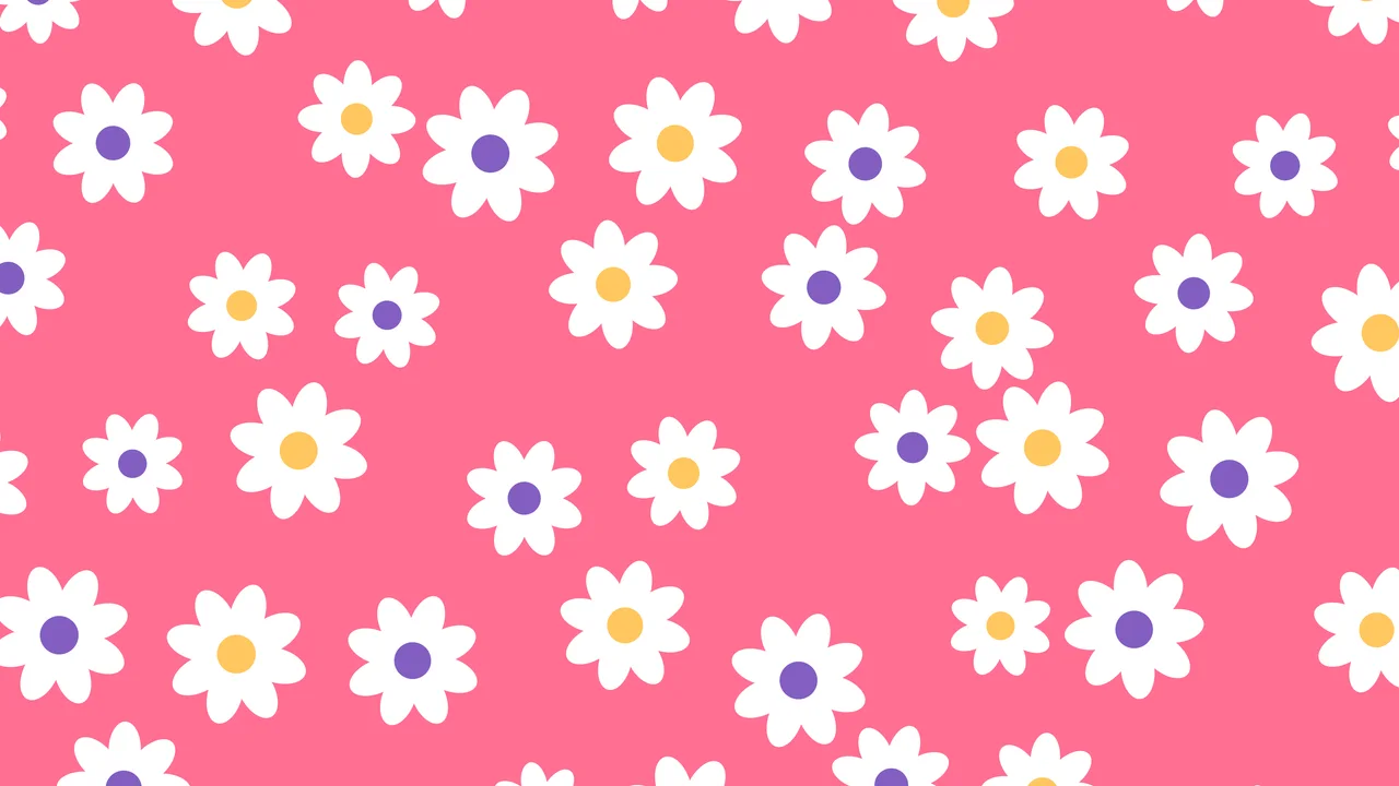 Tropical Daisy Flower Pattern desktop wallpaper in 4K