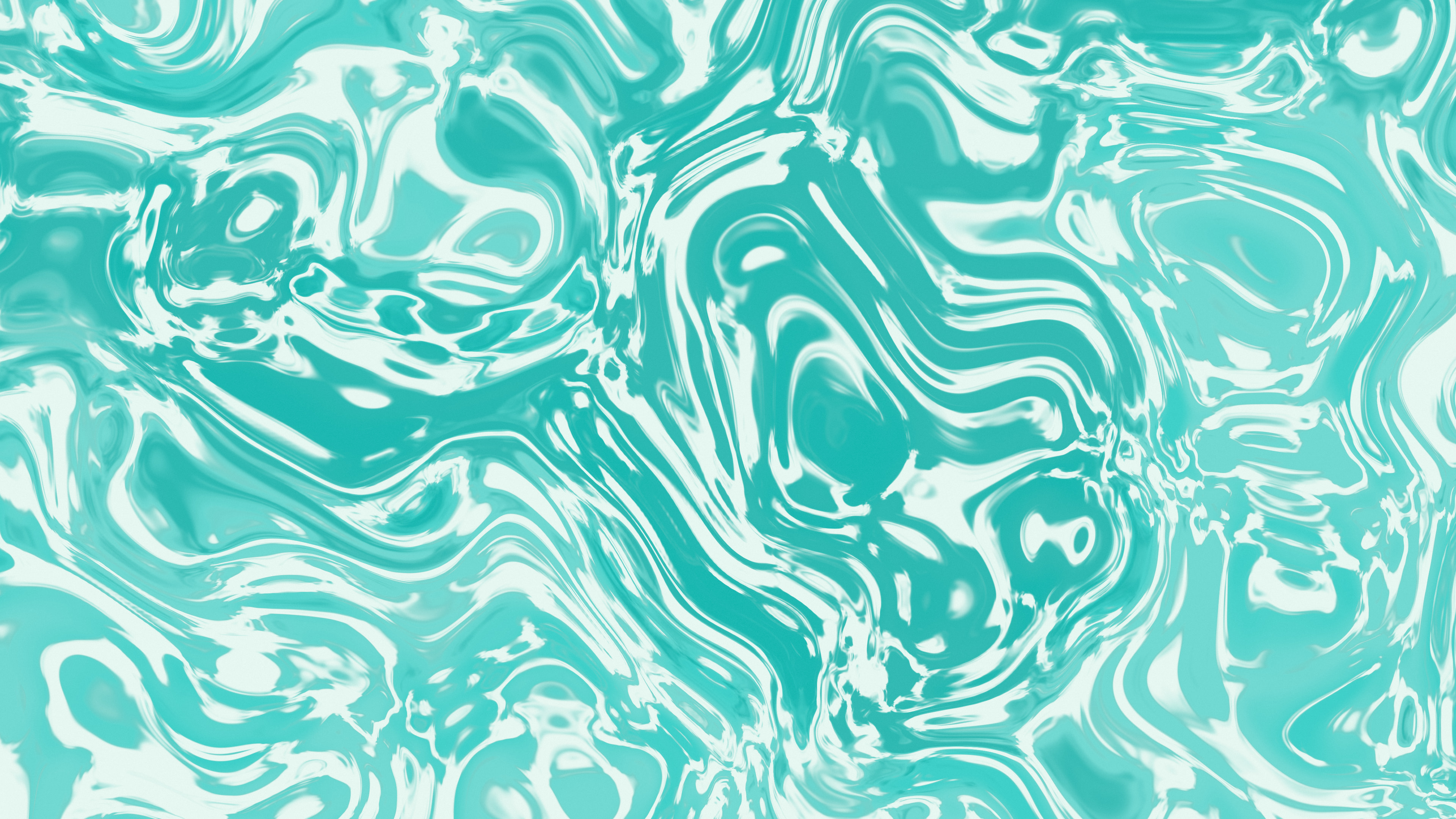 Turquoise and Cream Liquid Marble desktop wallpaper in 4K