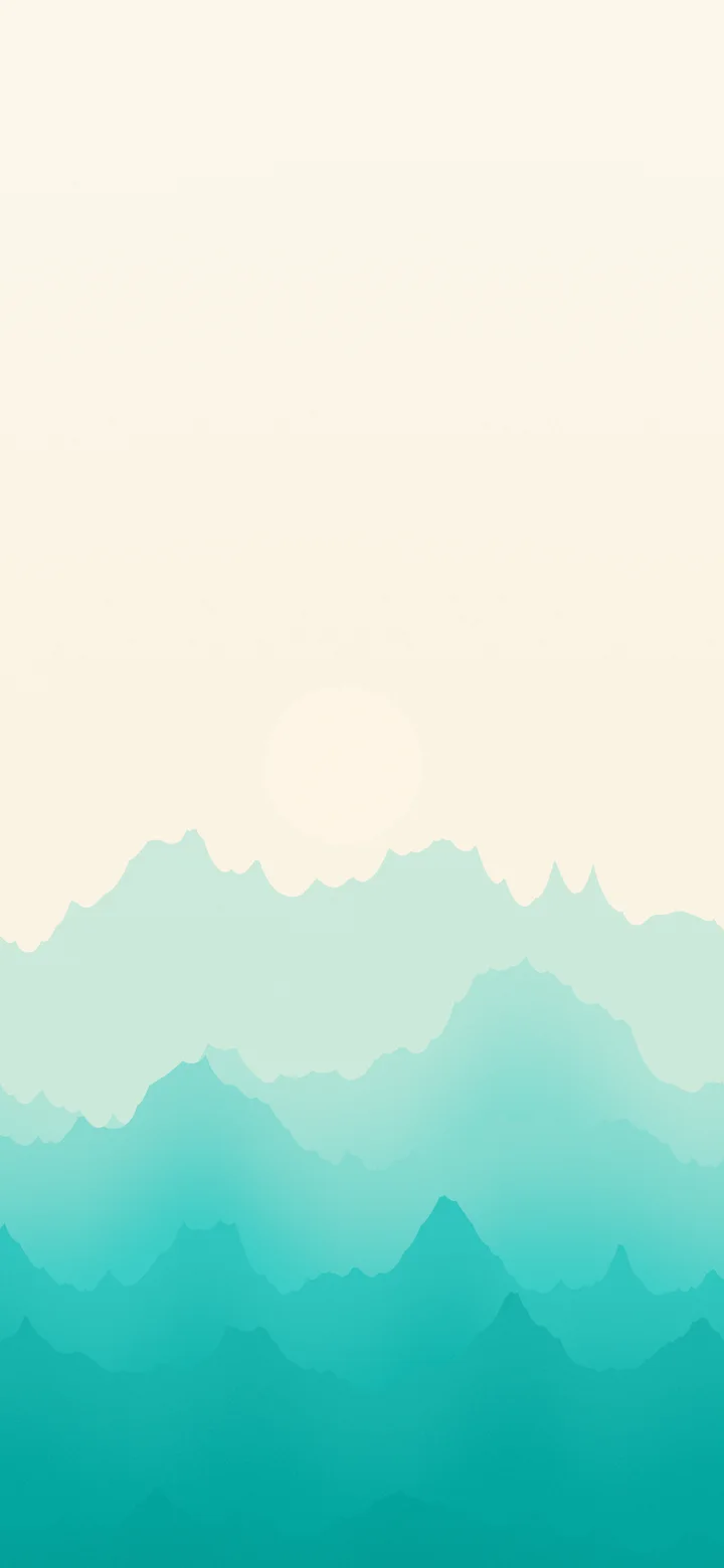 Turquoise and Cream Minimalist Mountain Landscape wallpaper for iPhone and Android