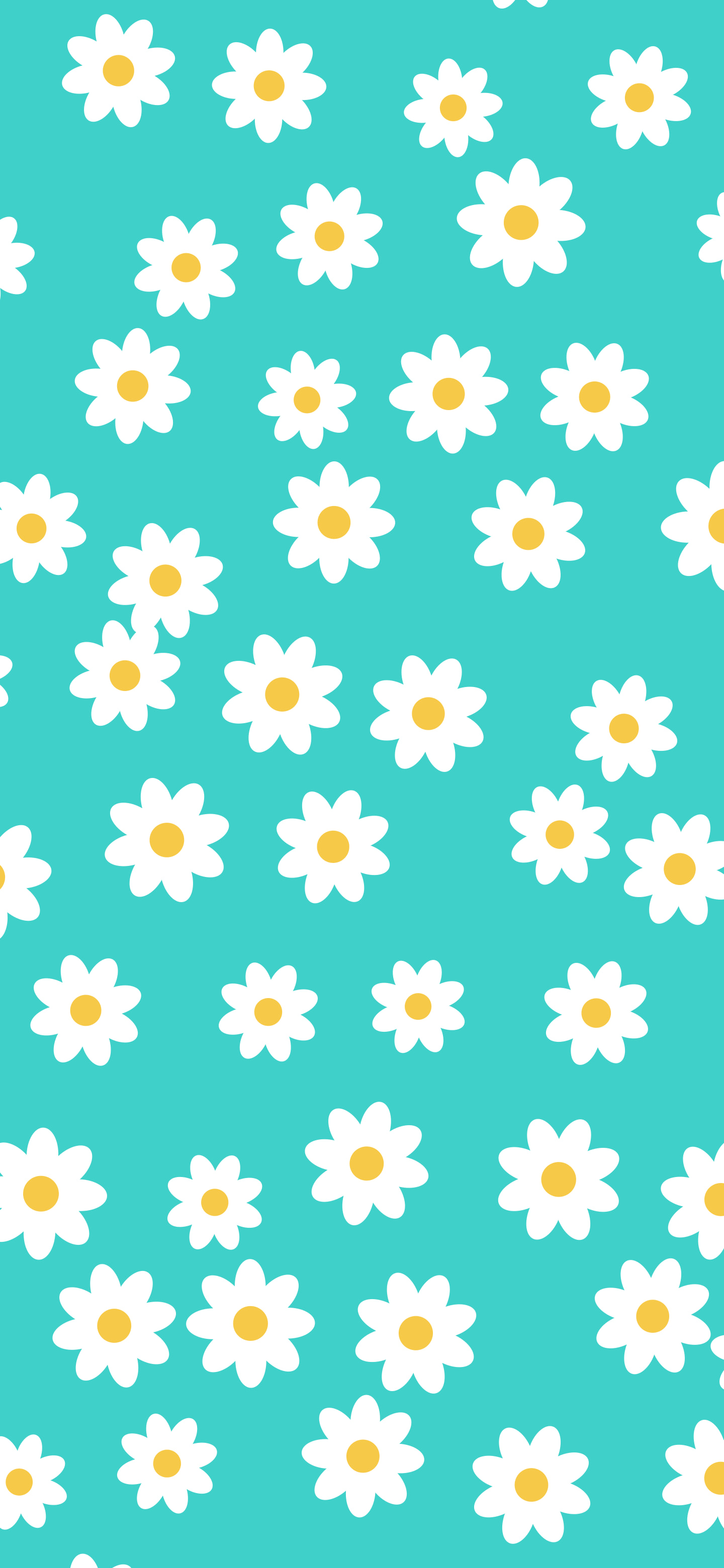 Turquoise Daisy Flower Pattern wallpaper for iPhone and Android
