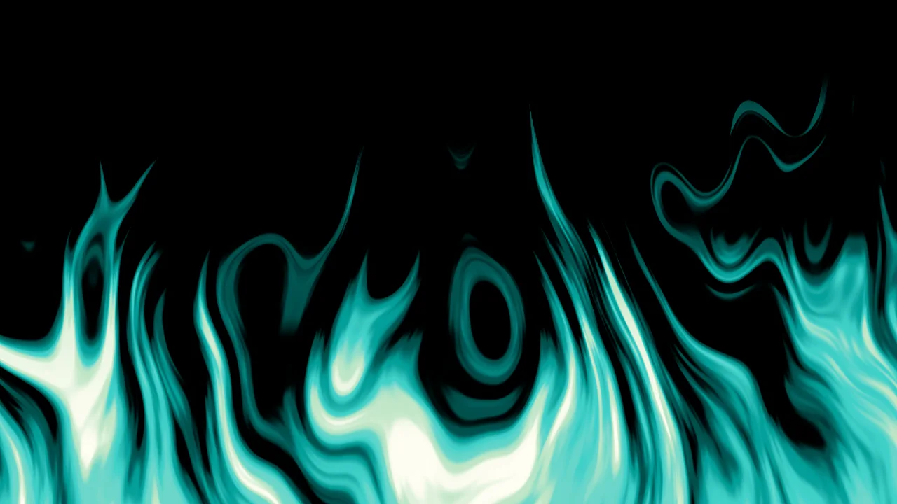 Turquoise Fire Flames desktop wallpaper in 4K