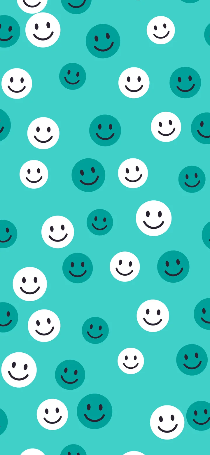 Turquoise Smiley Face Pattern wallpaper for iPhone and Android