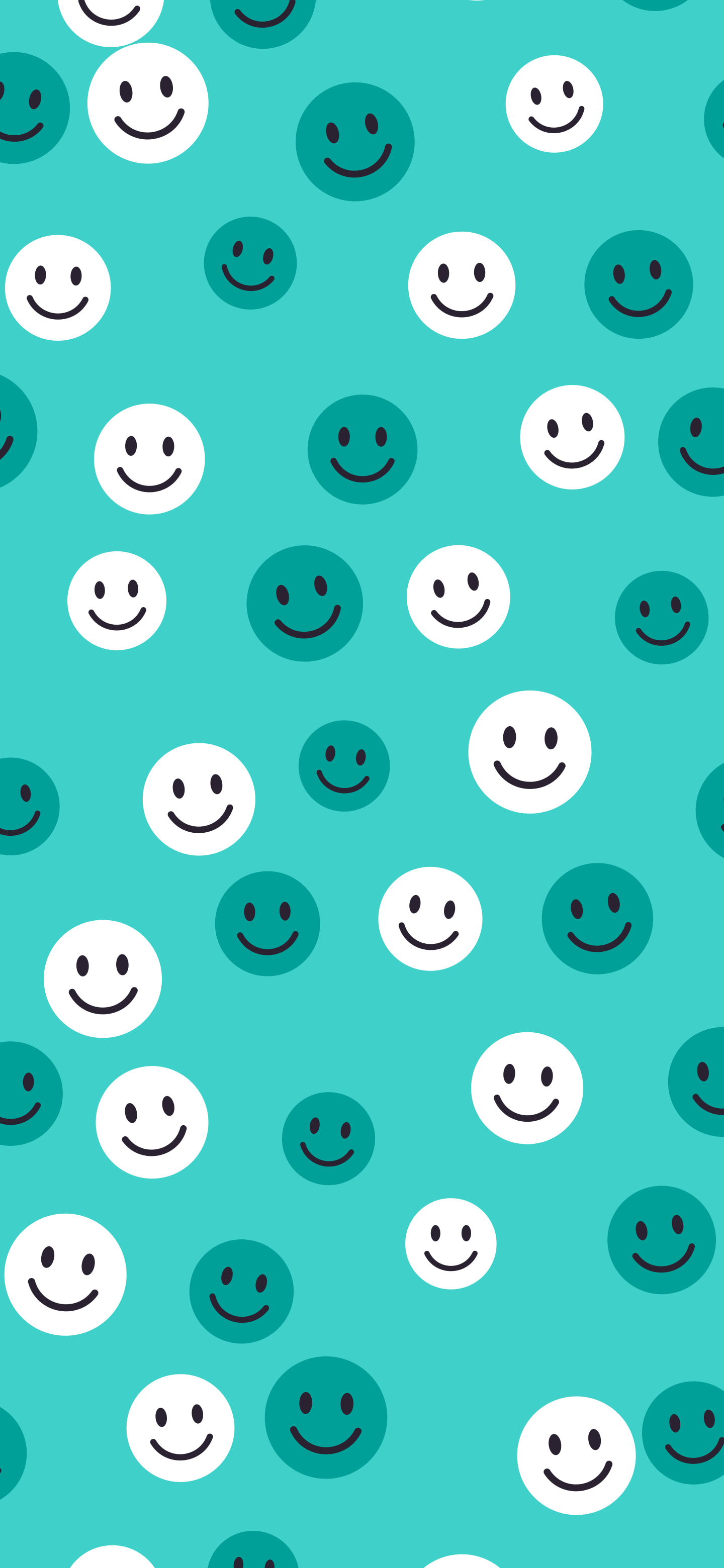 Turquoise Smiley Face Pattern wallpaper for iPhone and Android