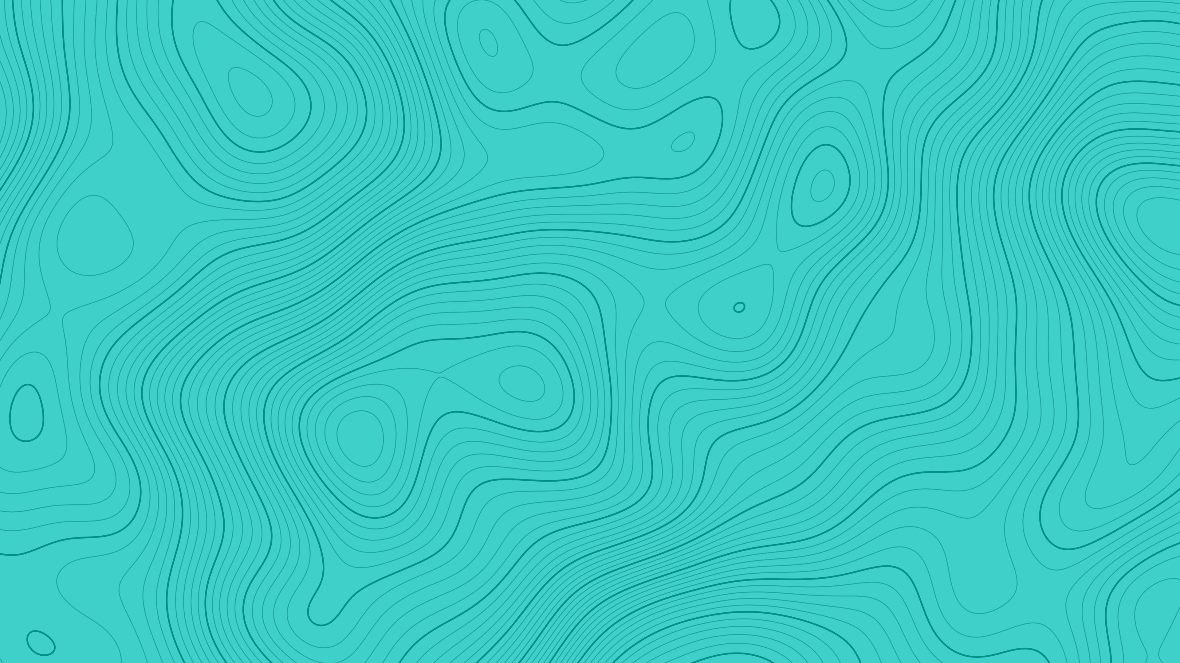Turquoise Topographic Line desktop wallpaper in 4K