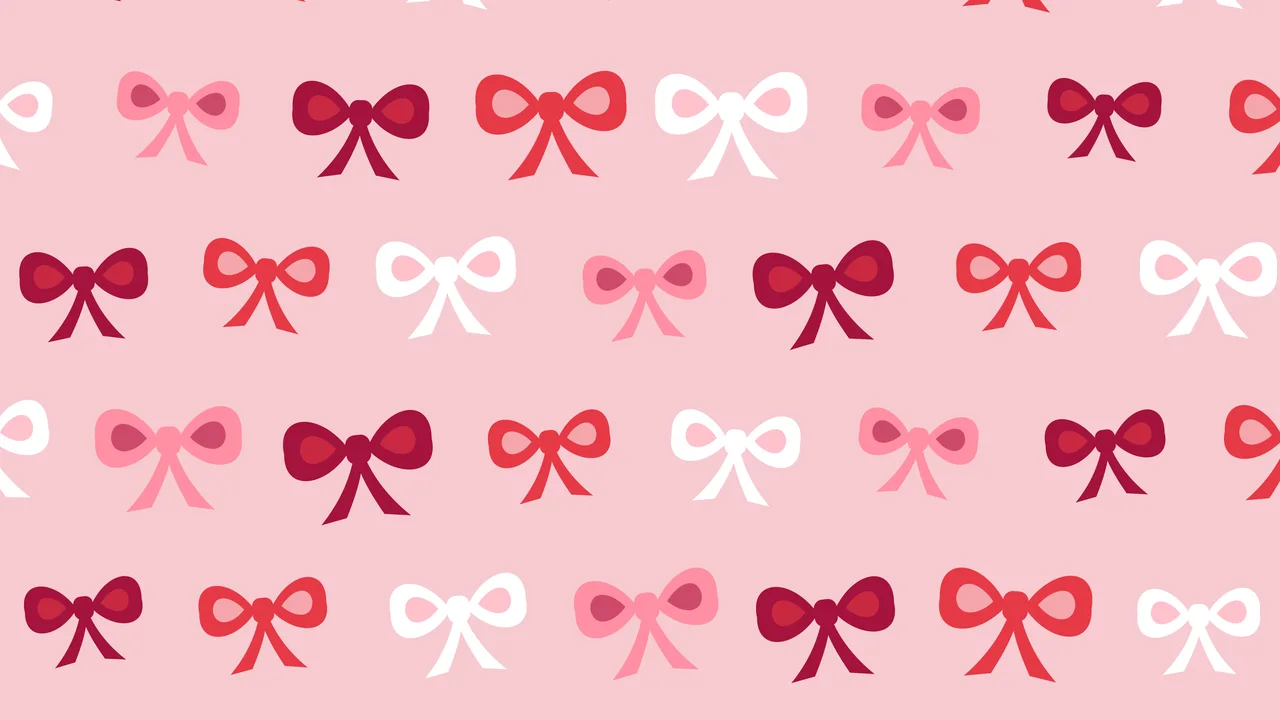 Valentine Bow Pattern desktop wallpaper in 4K