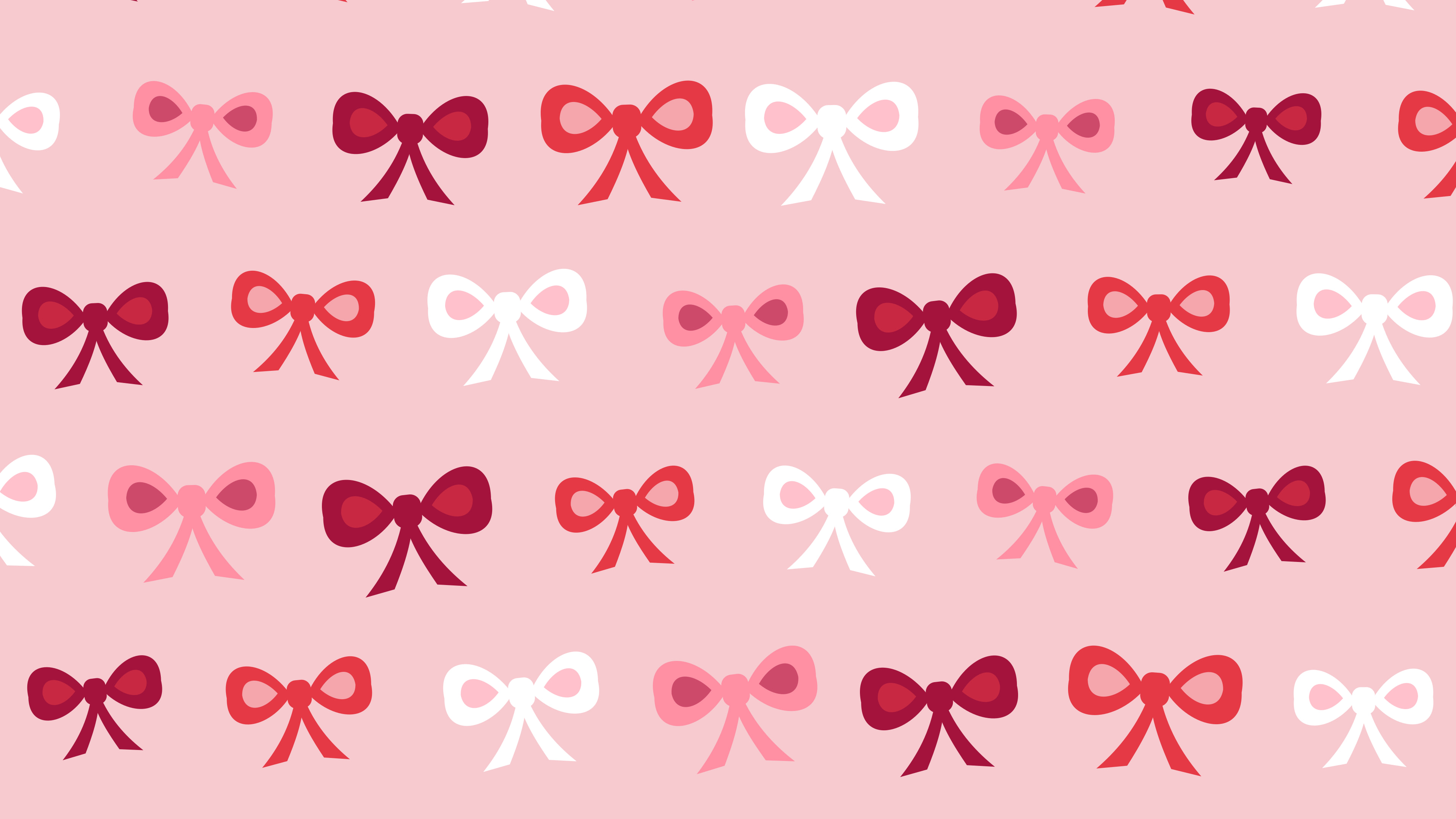 Valentine Bow Pattern desktop wallpaper in 4K