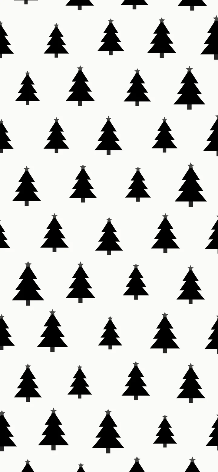 White and Black Christmas Tree Pattern wallpaper for iPhone and Android
