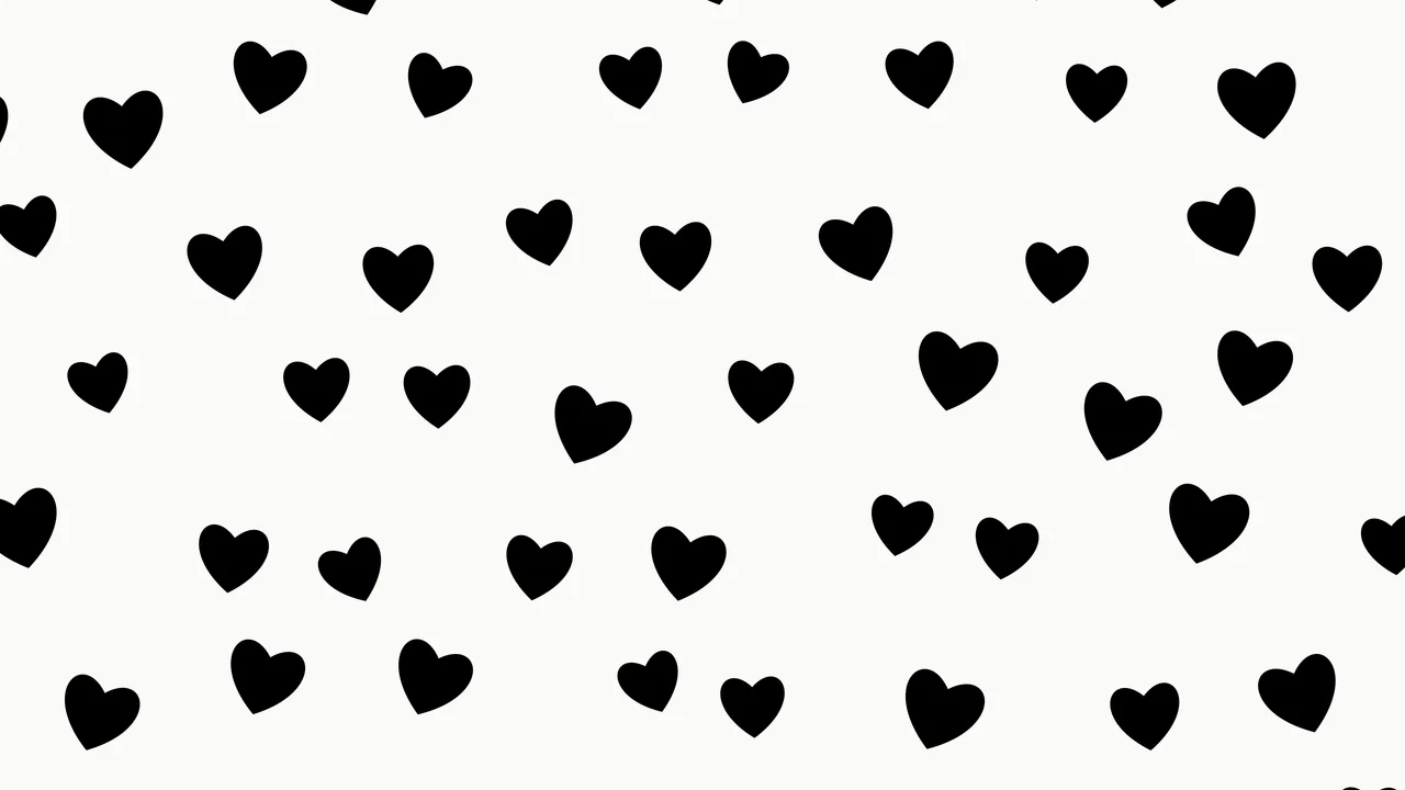 White and Black Heart Pattern desktop wallpaper in 4K