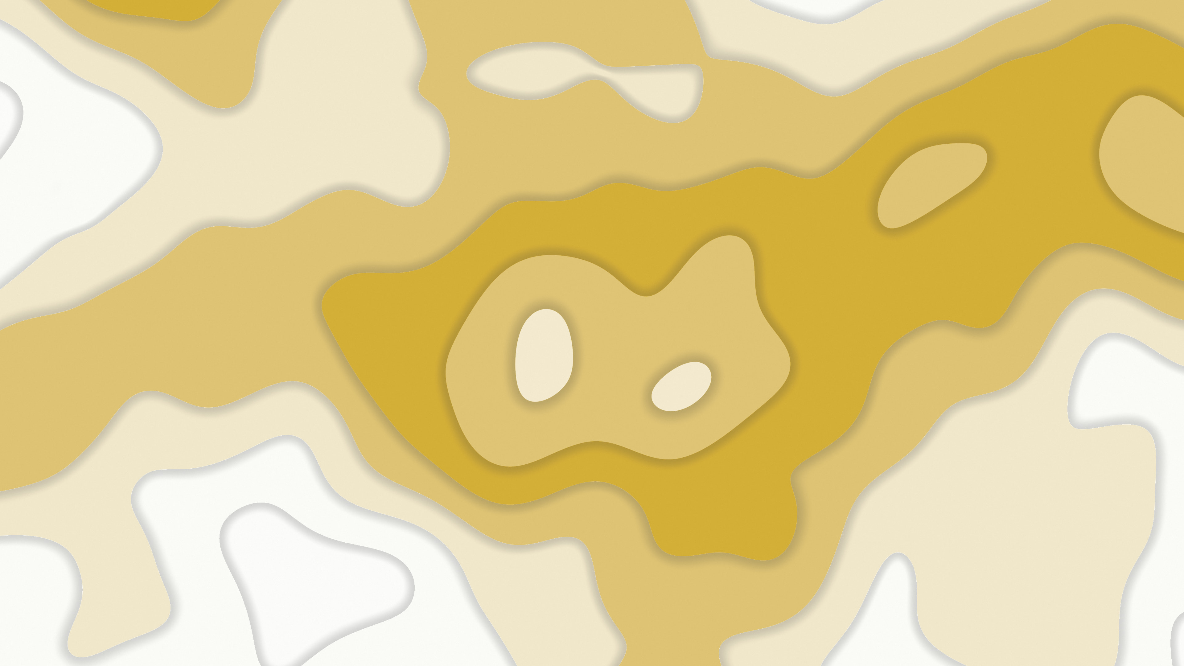 White and Gold Layered Topographic desktop wallpaper in 4K