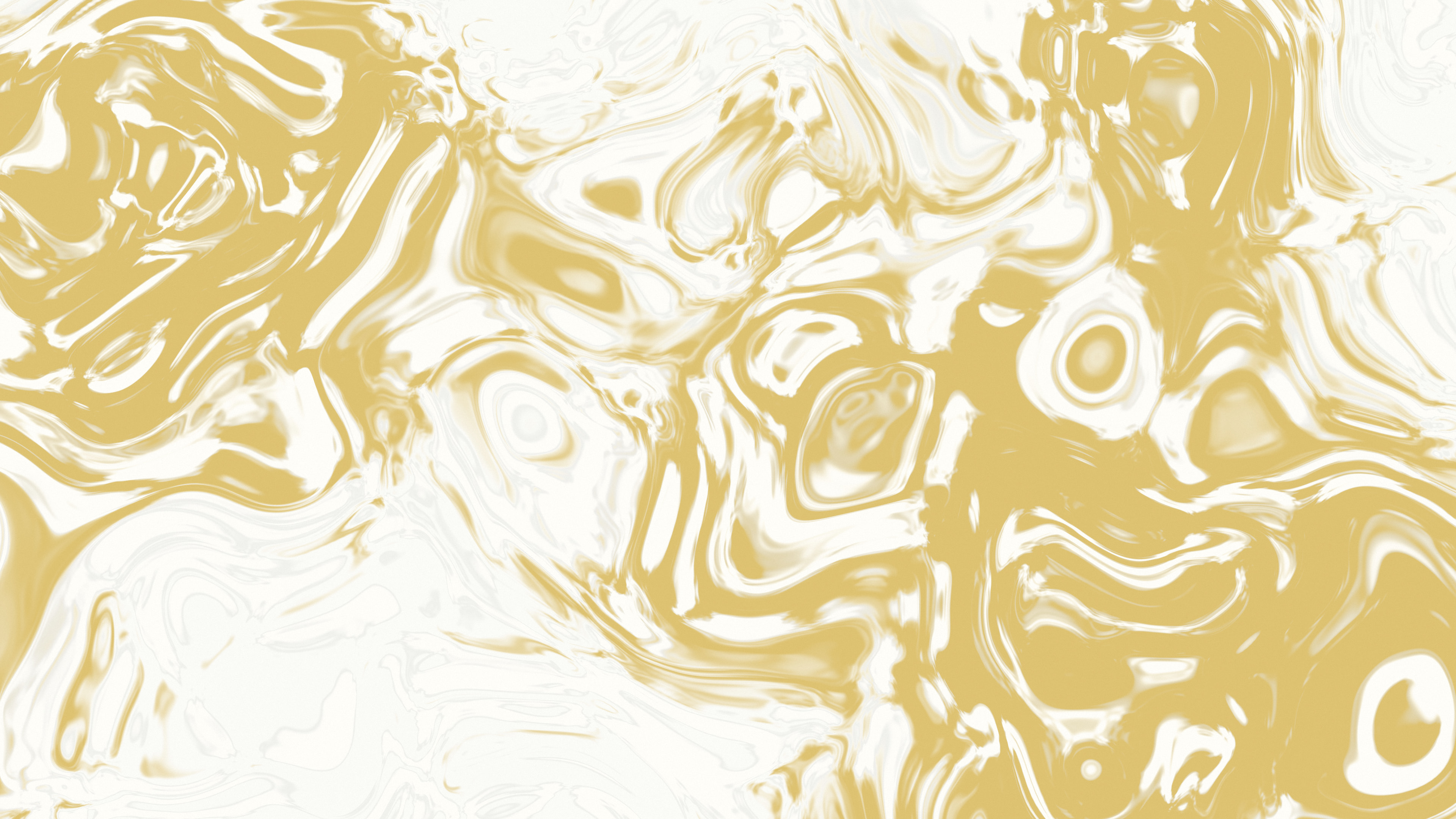 White and Gold Liquid Marble desktop wallpaper in 4K