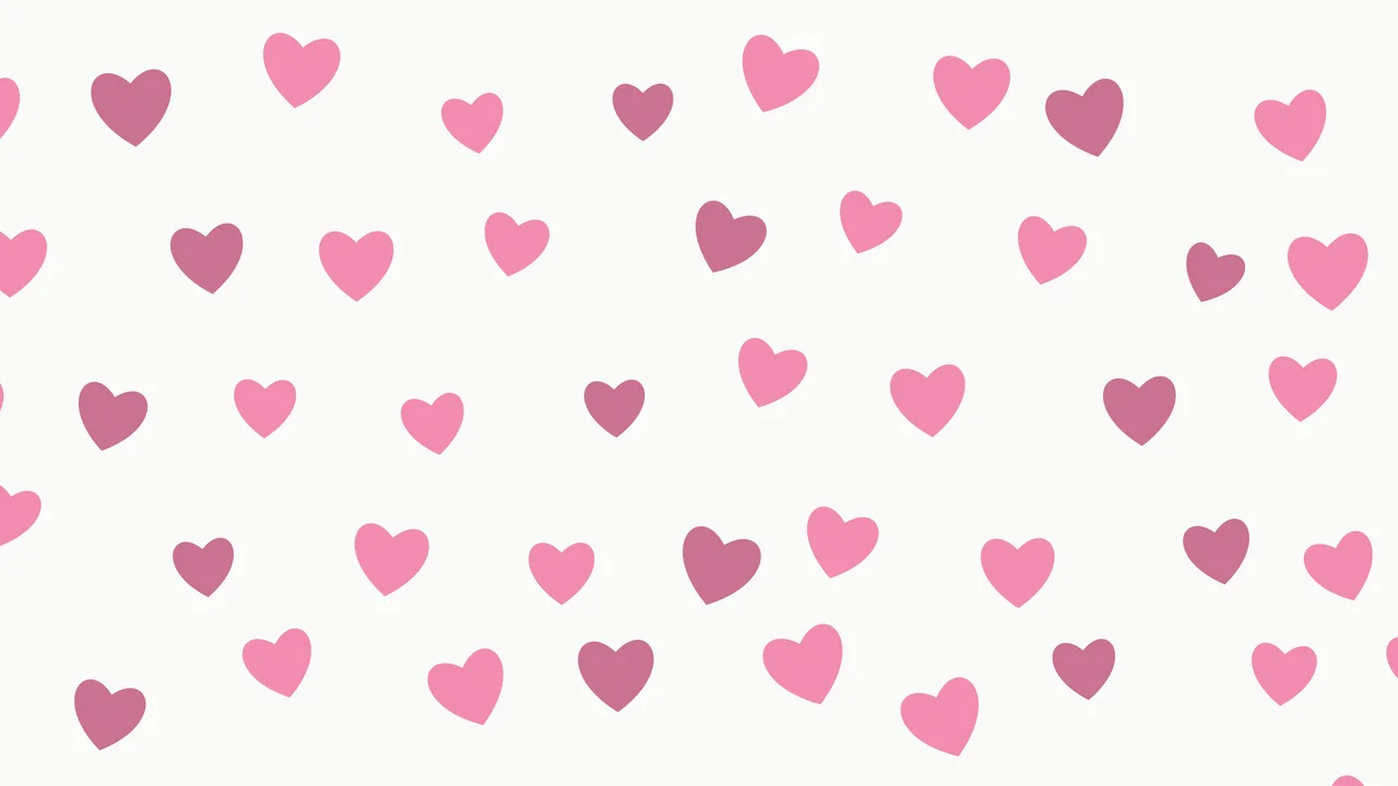 White and Pink Heart Pattern desktop wallpaper in 4K
