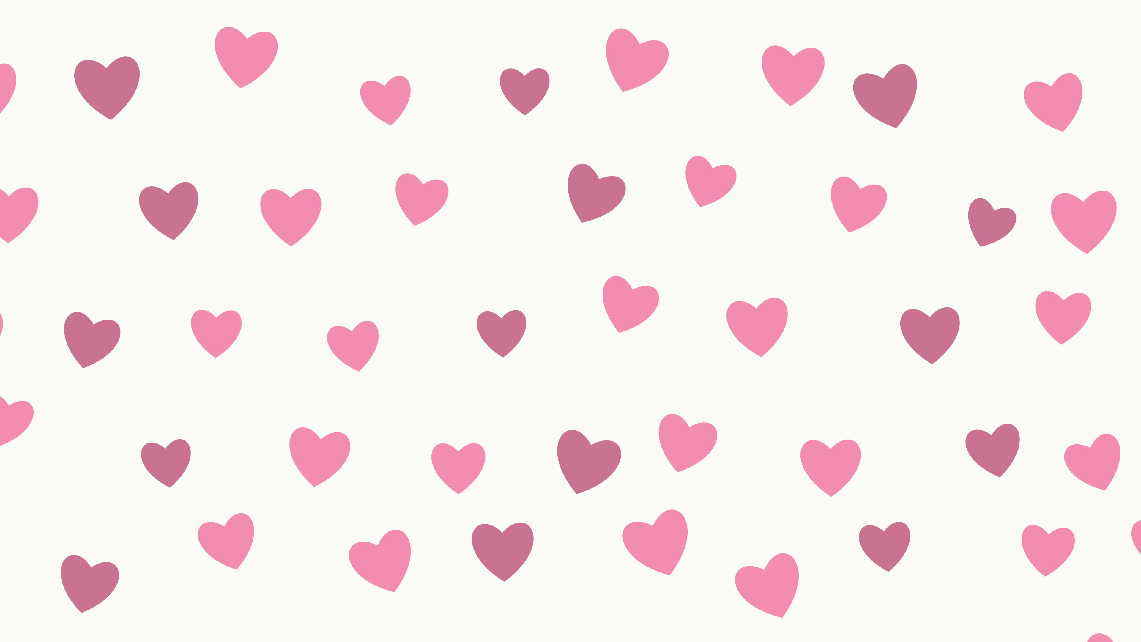 White and Pink Heart Pattern desktop wallpaper in 4K