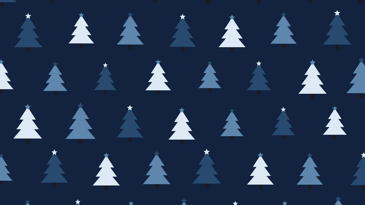 Winter Night Christmas Tree Pattern desktop wallpaper in 4K