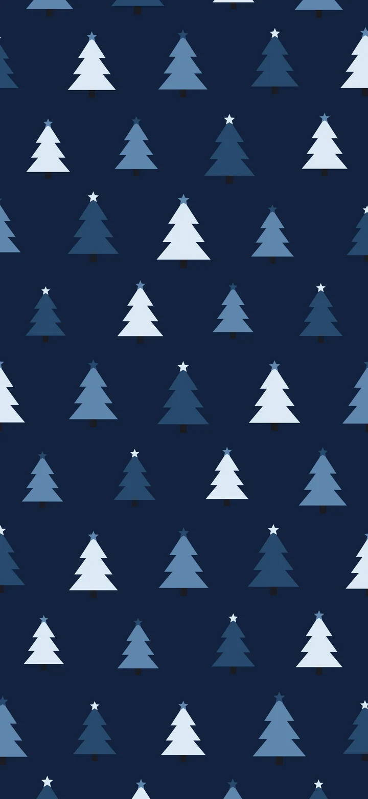 Winter Night Christmas Tree Pattern wallpaper for iPhone and Android