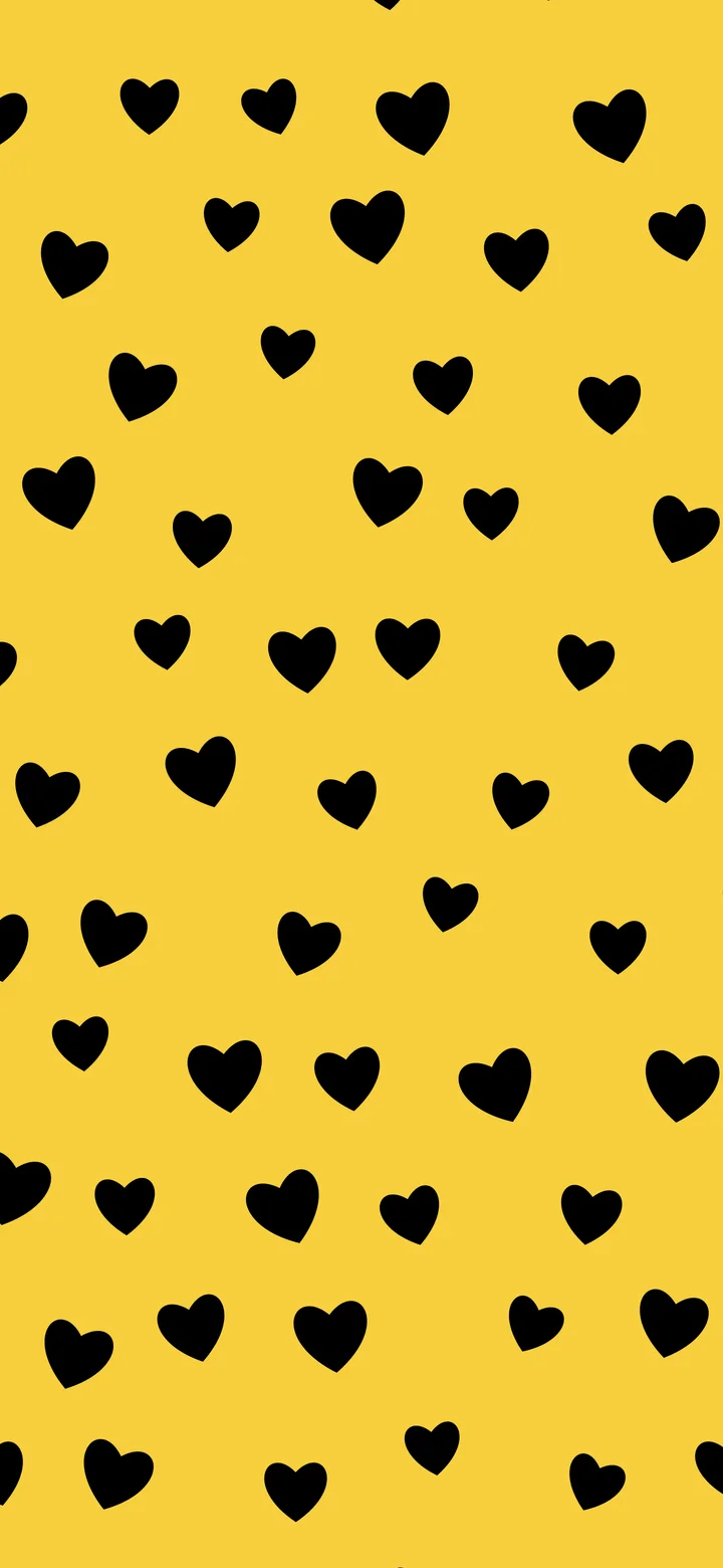 Yellow and Black Heart Pattern wallpaper for iPhone and Android