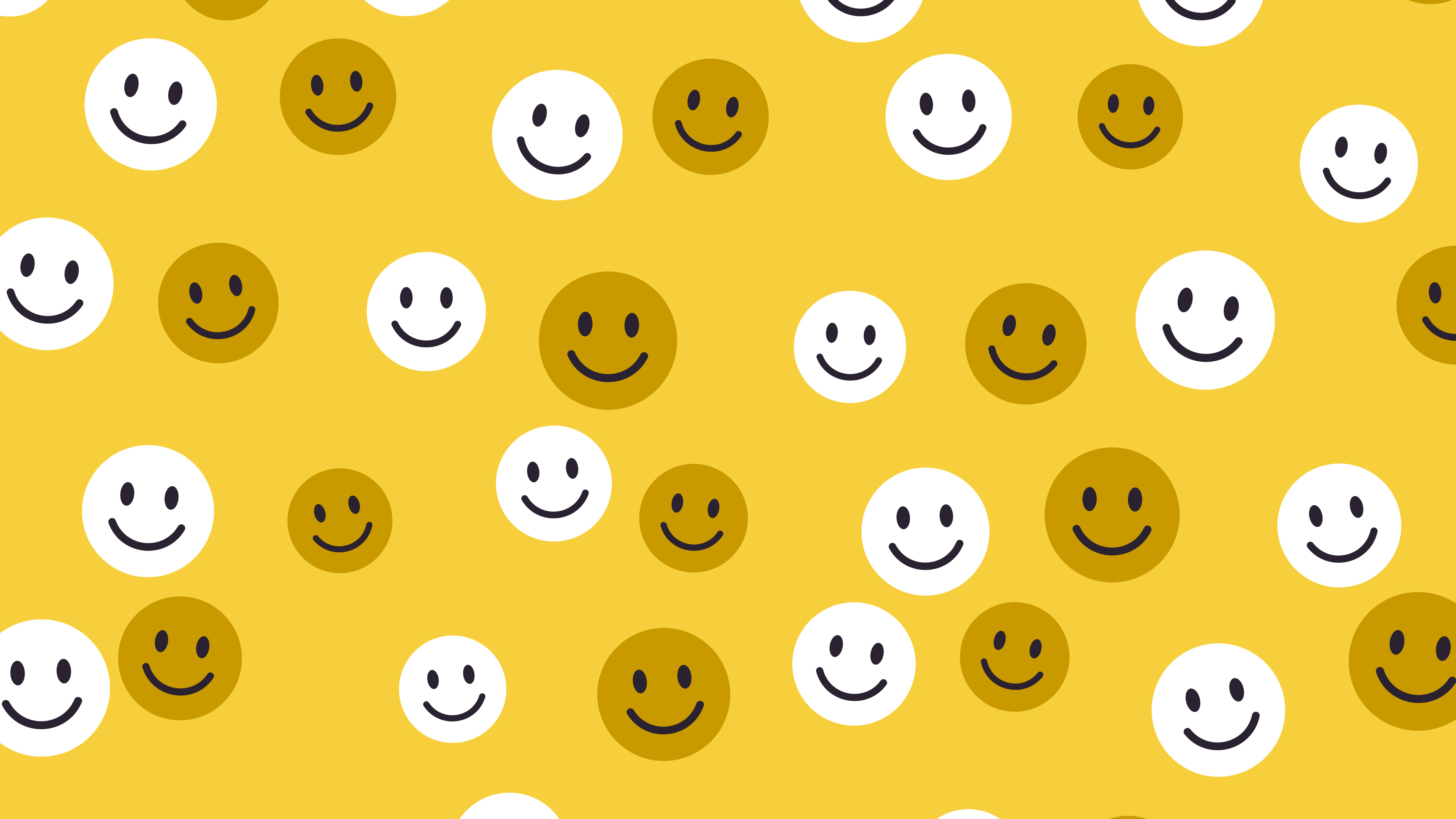 Yellow Smiley Face Pattern desktop wallpaper in 4K